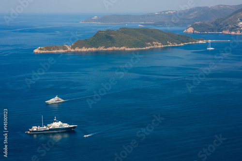 Yachts and boats in the Adriatic Sea, in Montenegro
