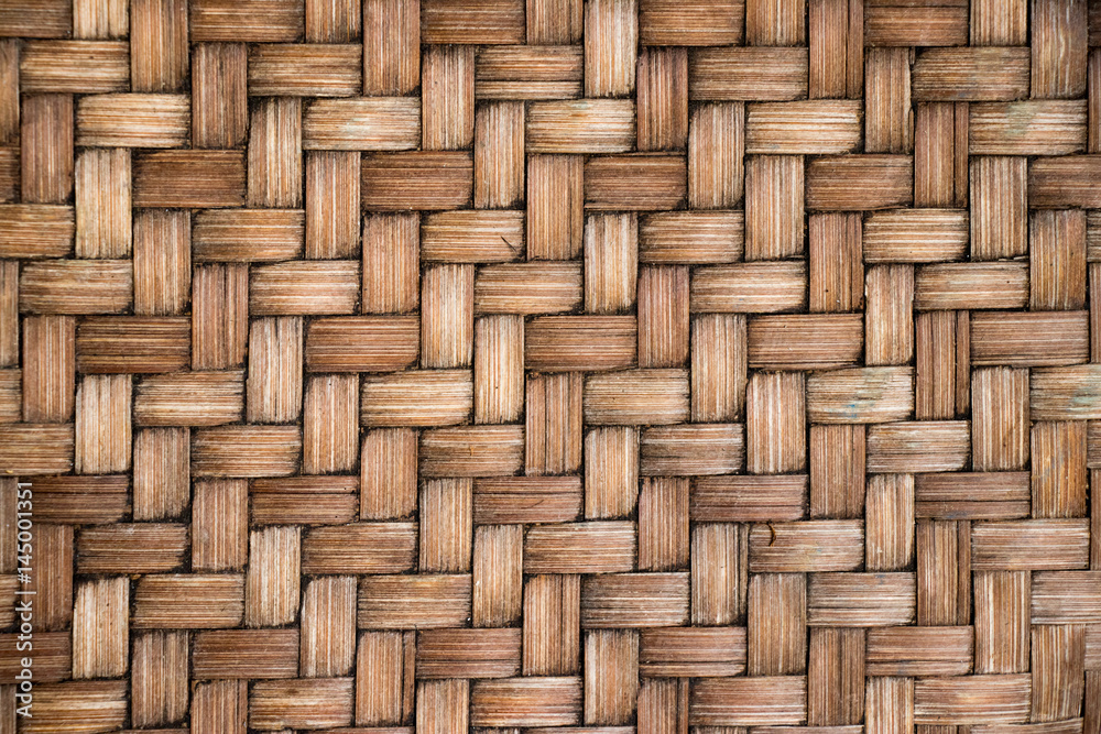 Closed up of brown color wooden weave texture background - obrazy, fototapety, plakaty 