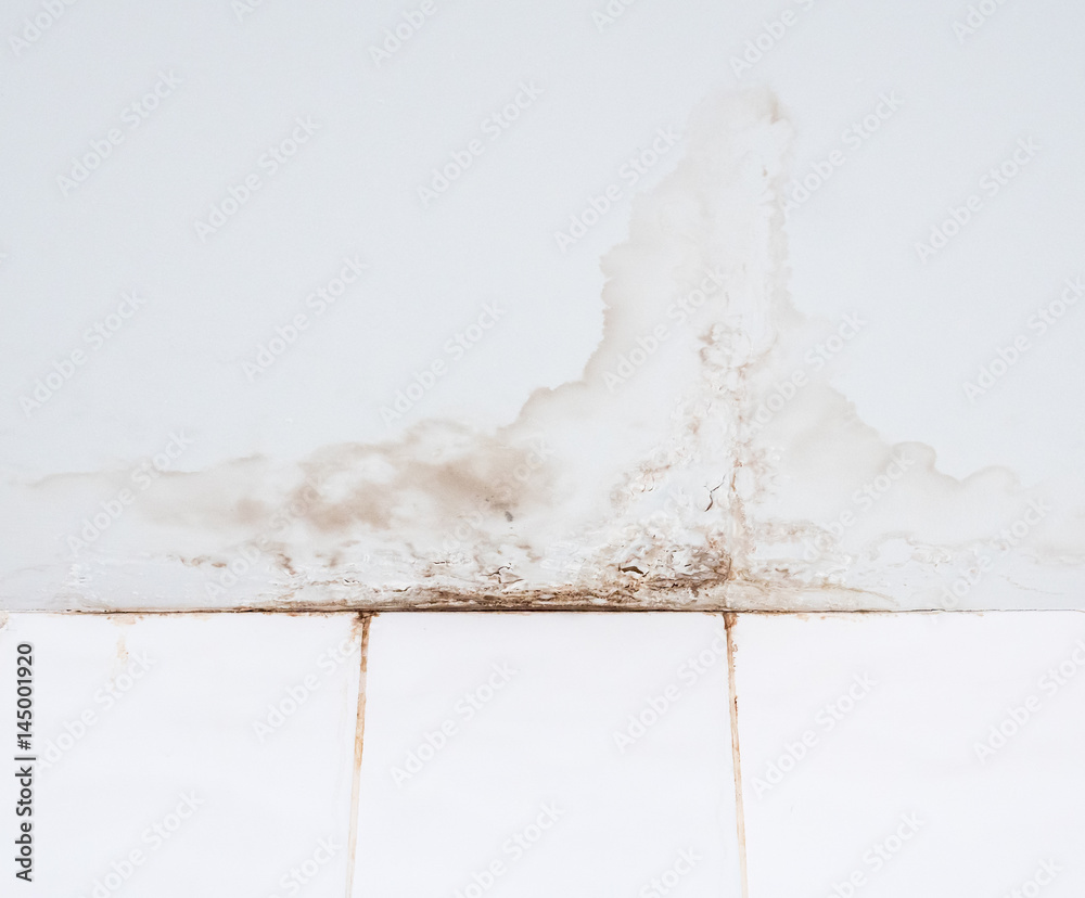 Water stain from the leak.