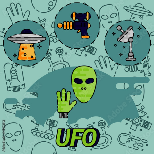 UFO flat concept icon