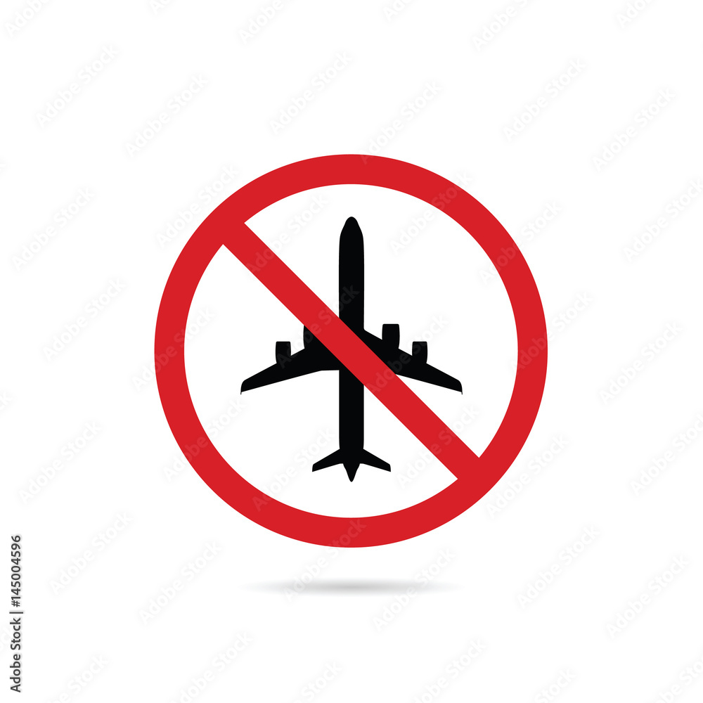 airplane sign in red color illustration airplane sign in red color illustration