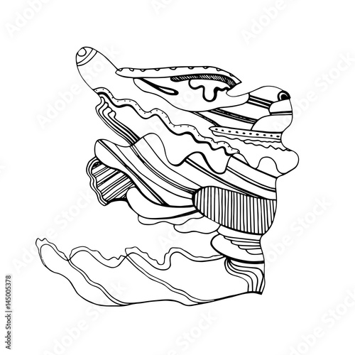 Abstract toy fashion hare in the wind