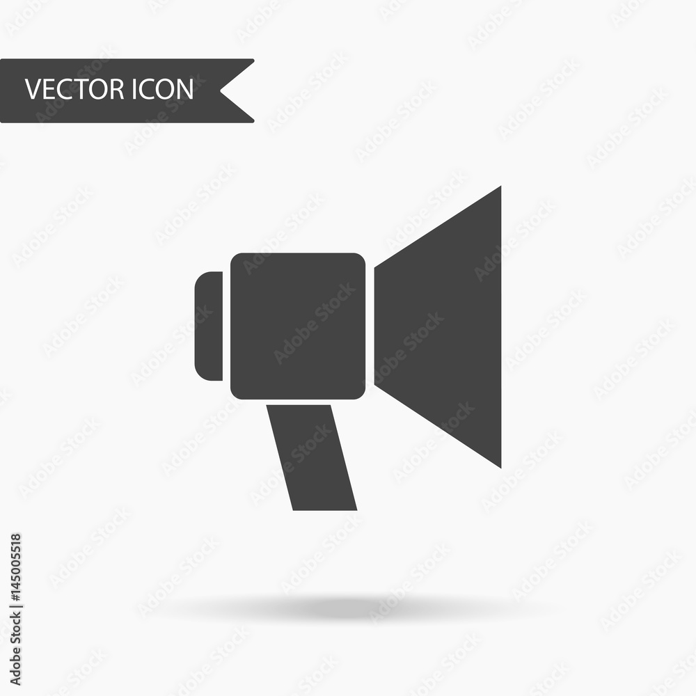 Vector business icon loudspeaker. Icon for for annual reports, charts, presentations, workflow layout, banner, number options, step up options, web design. Contemporary flat design Vector business icon loudspeaker. Icon for for annual reports, charts, presentations, workflow layout, banner, number options, step up options, web design. Contemporary flat design