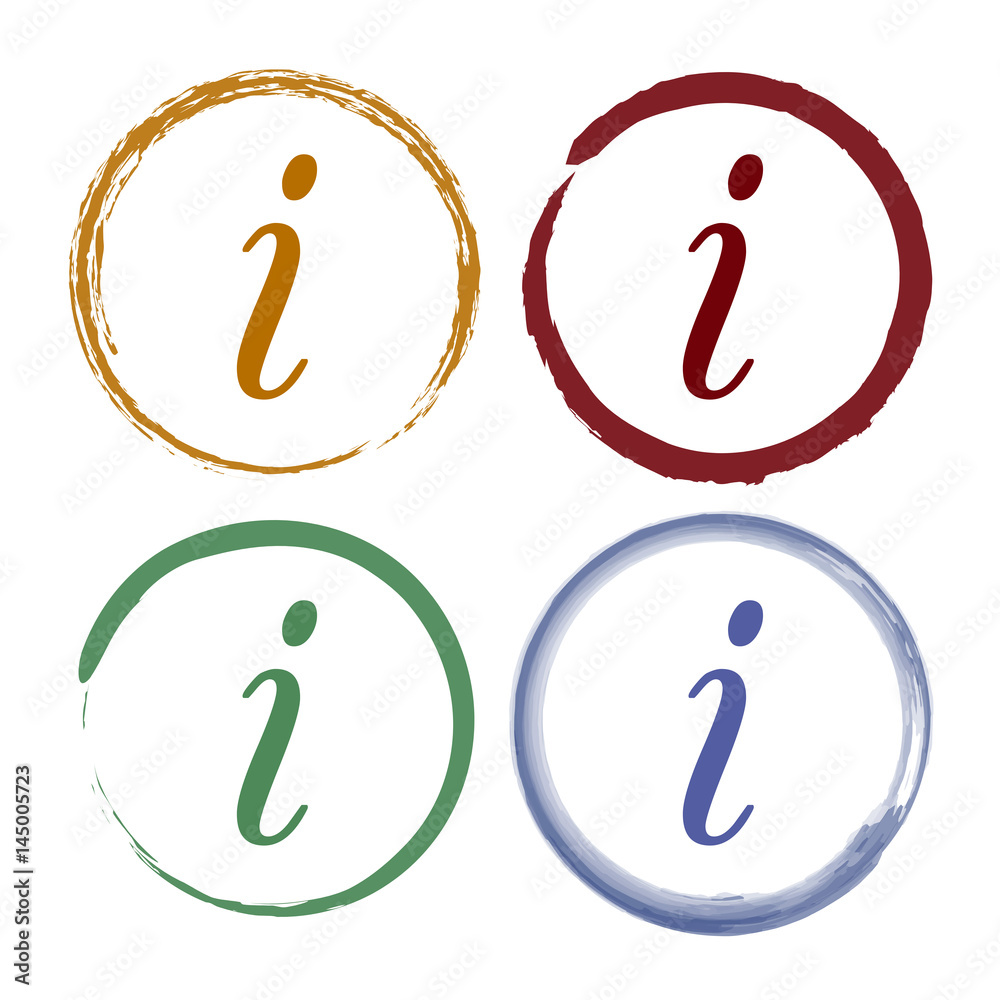 Pinselstrich Icon Set - Information i Pinselstrich Icon Set - Information i