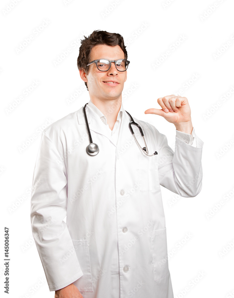 Proud doctor against white background Proud doctor against white background