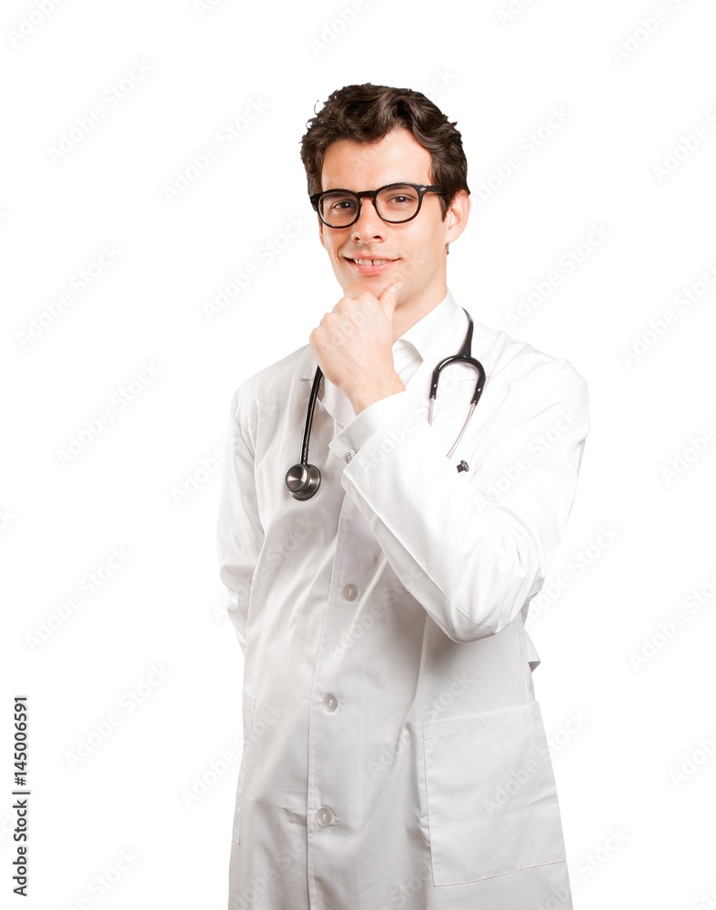 Seductive doctor against white background Seductive doctor against white background