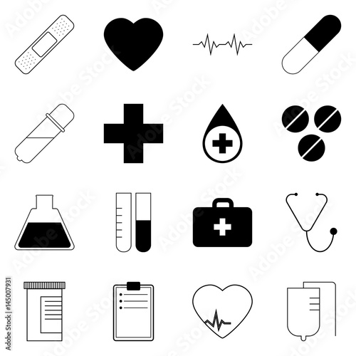 Medical icons set. Vector illustrations
