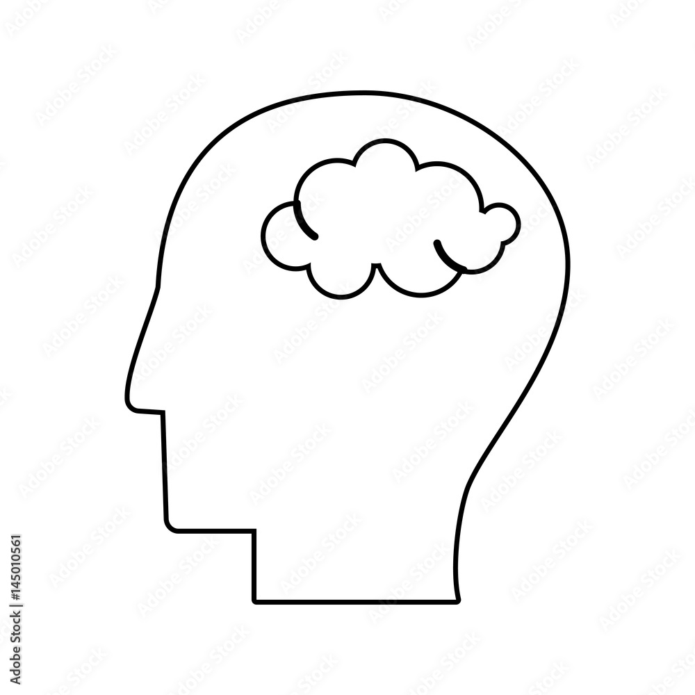 human head brain mind outline vector illustration eps 10 human head brain mind outline vector illustration eps 10