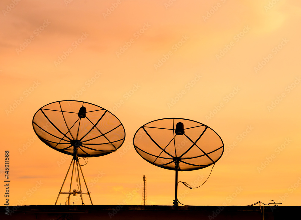 Satellite dish after the Sun
