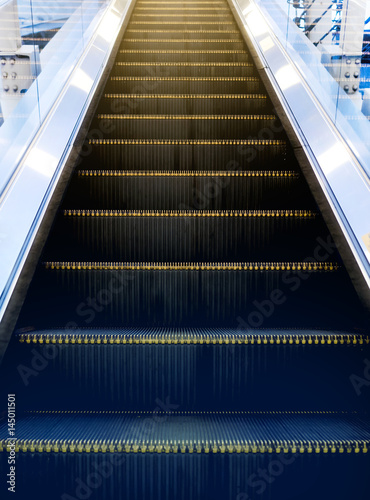 Modern escalator, selective focus photo