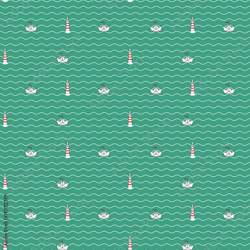 Seamless marine pattern © mrFox11