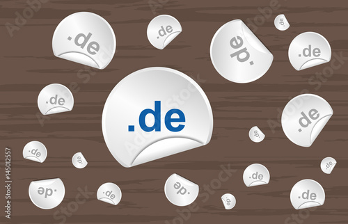 Sticker auf Holztisch/-wand - de Domain