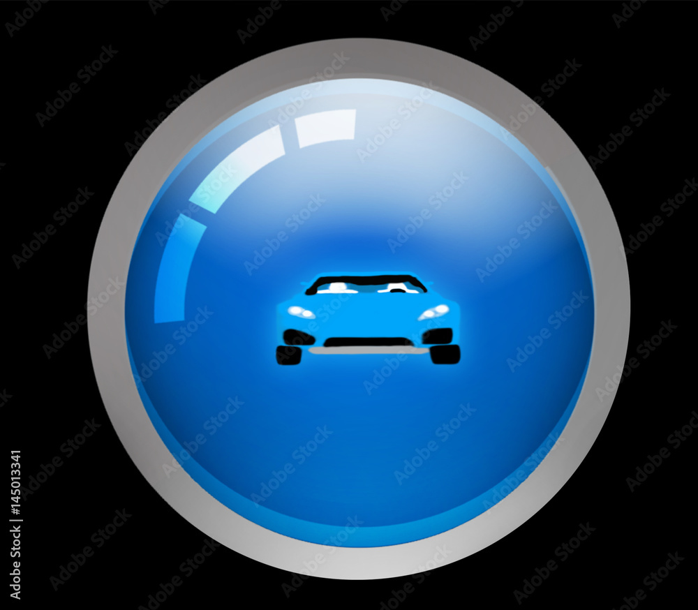 Car icon isolated on a black background.
