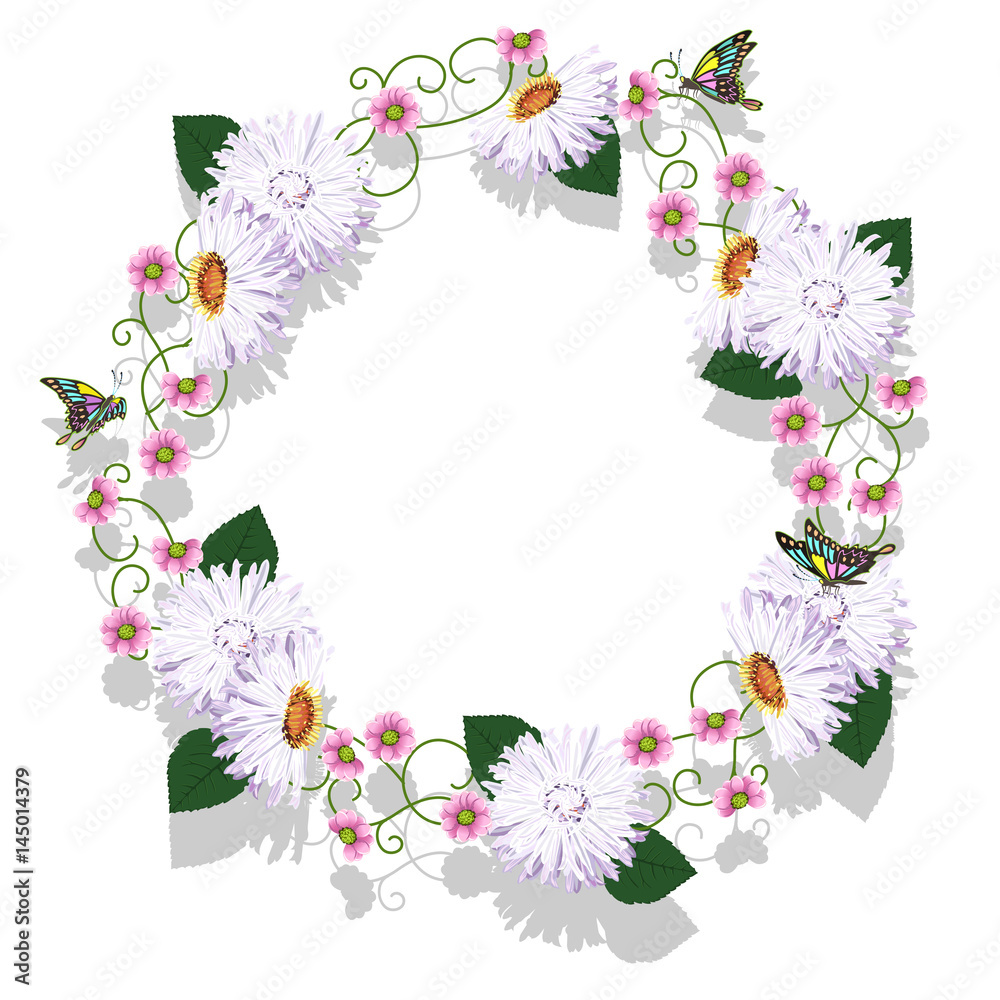 Frame from flowers greeting card