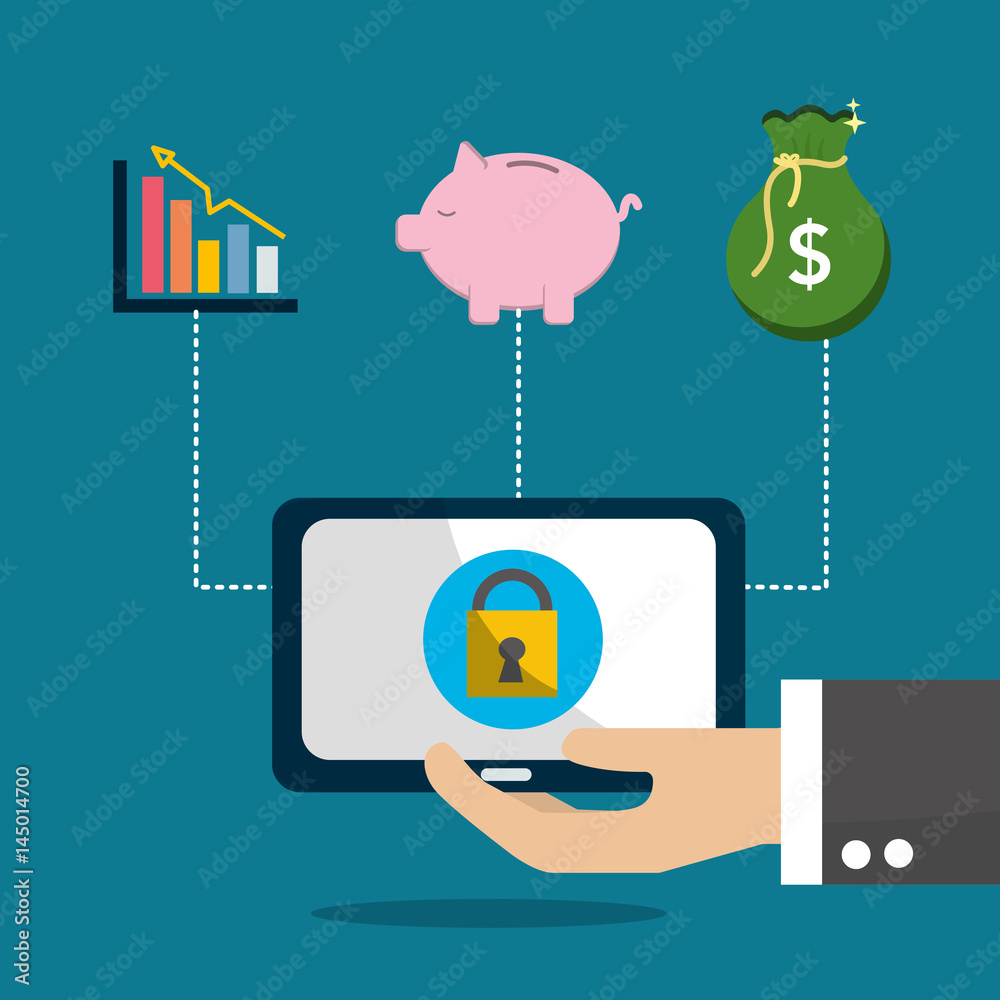 Foto computer security save money and inversion