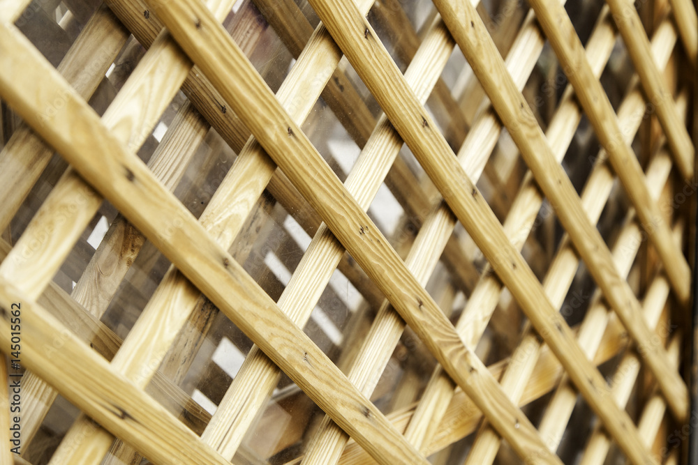 Interlocking wood in window Interlocking wood in window