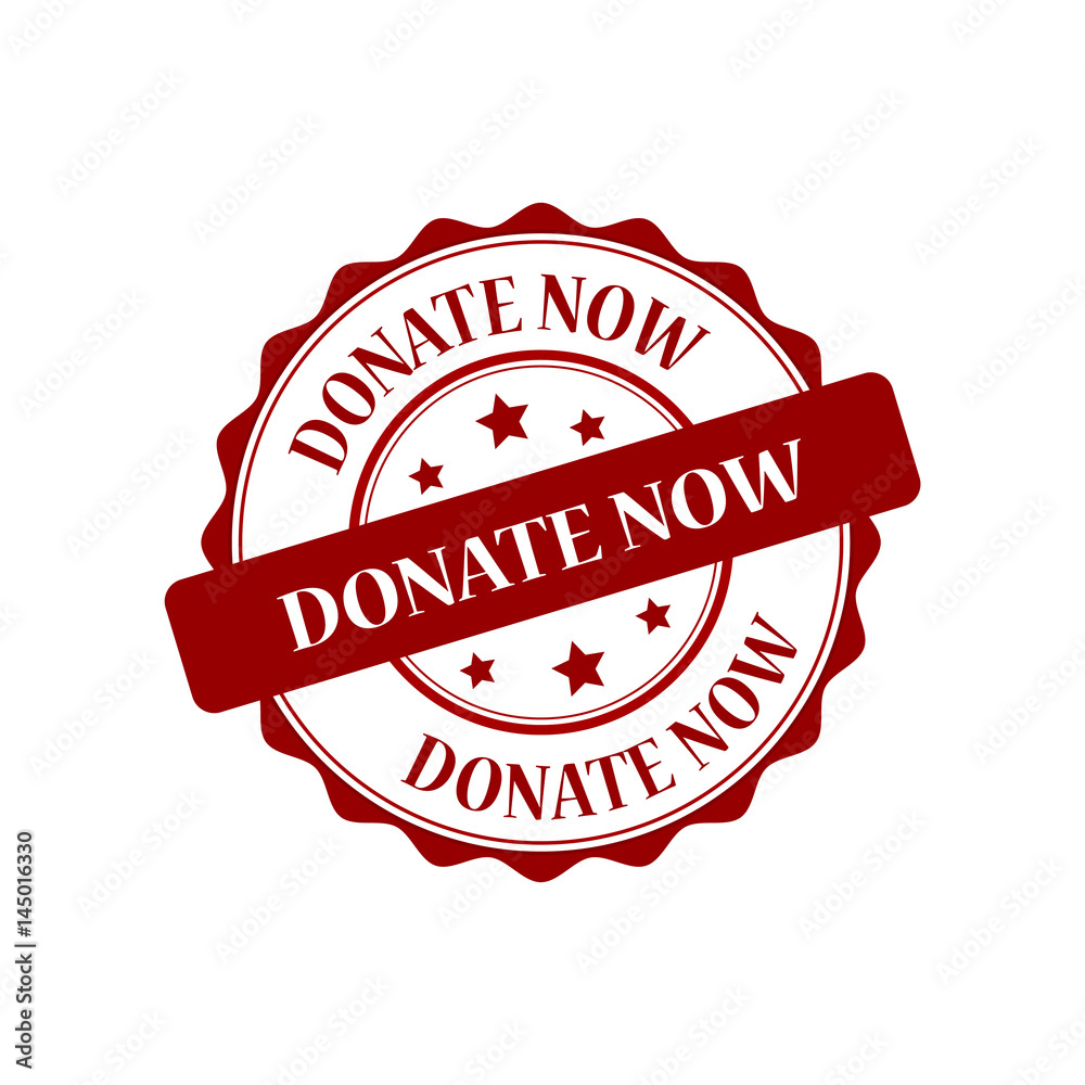 Obraz premium Donate now red stamp illustration