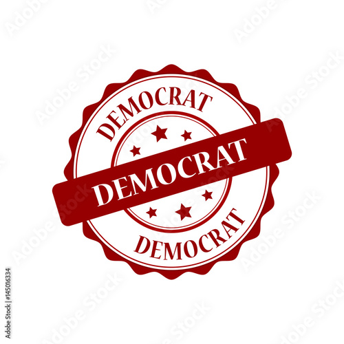 Democrat red stamp illustration