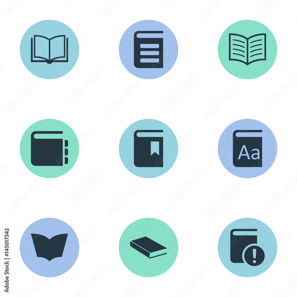 Vector Illustration Set Of Simple Reading Icons. Elements ...