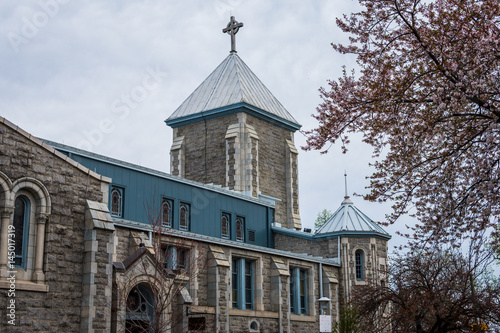 Saint elizabeth catholic church from patterson park in baltimore, maryland photo