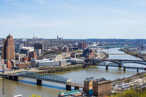 Skyline of Pittsburgh, Pennsylvania at night from mount washington above the monongahela river © Christian Hinkle