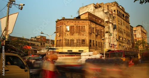Time lapse of busy streets in Calcutta, India.