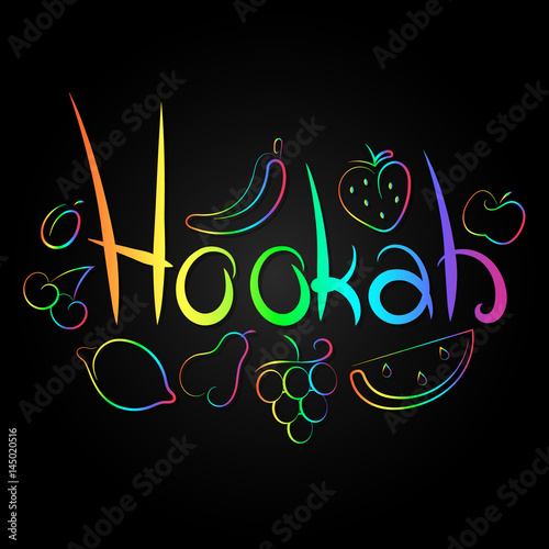 Hookah inscription with fruit design