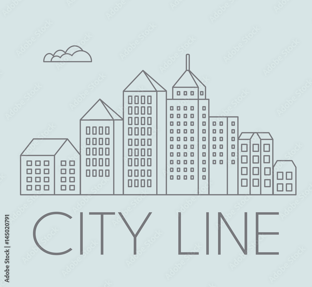 Plakat Line linear urban city landscape