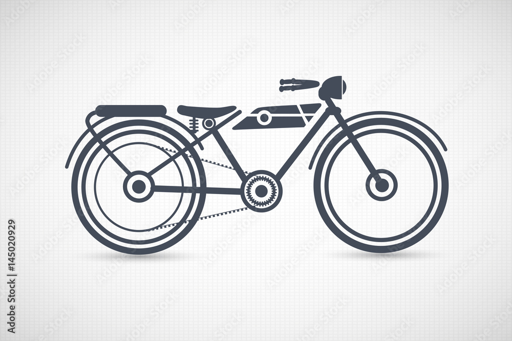 Fototapeta premium Vintage retro motorcycle silhouette