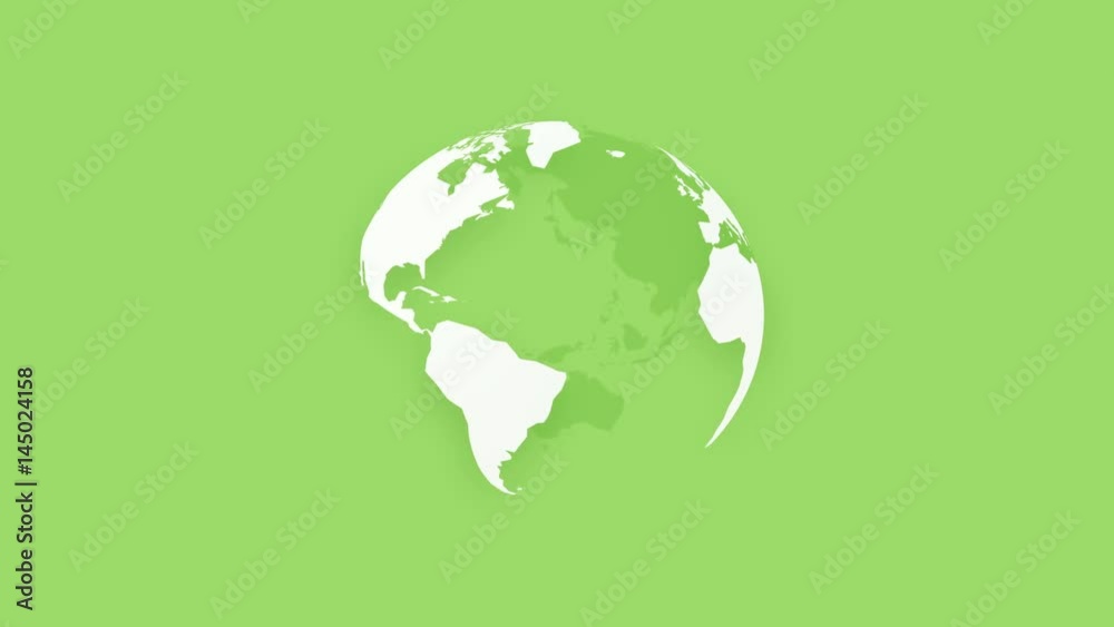 simple white globe earth on green background simple white globe earth on green background