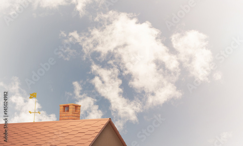 House roof as concept of suburbian real estate and construction.