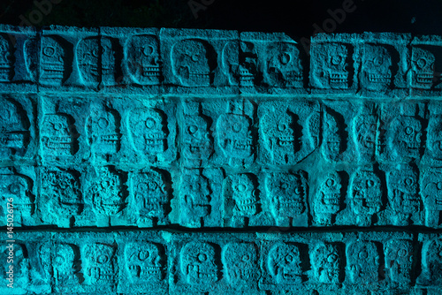 Platform of Skulls at Night photo