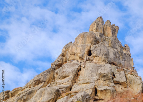 Beautiful landscape with rock and blue sky