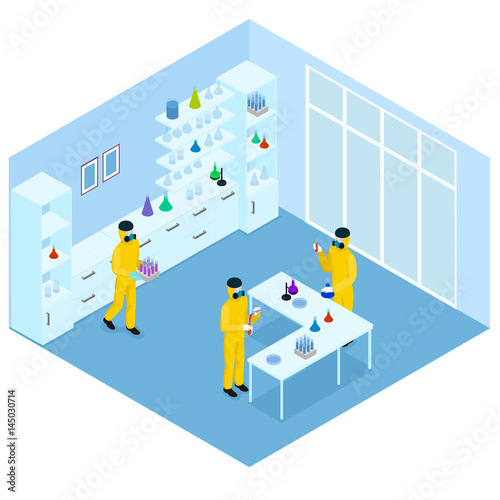 Isometric Science Research Concept