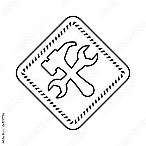 Under construction road sign icon vector illustration graphic design
