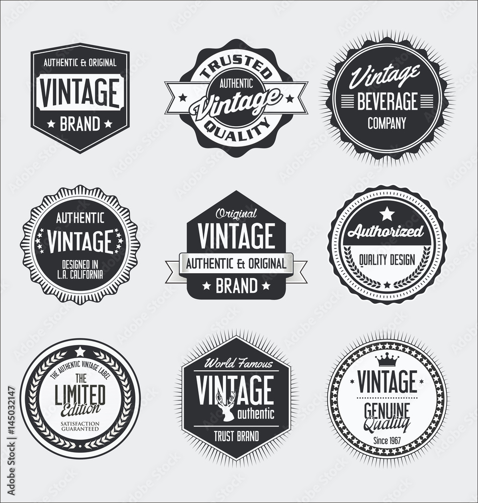 Fototapeta premium Vintage labels and badges collection