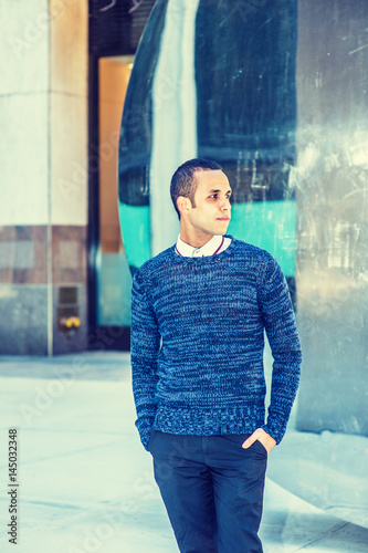 Obraz na płótnie Man Casual Fashion in New York w salonie