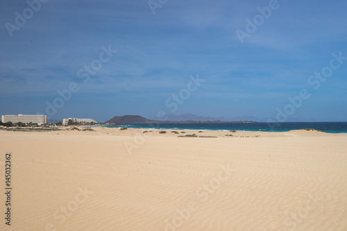 Sand dunes on the seashore of the Islands on the Atlantic Ocean. Nobody, only steps © yashka7