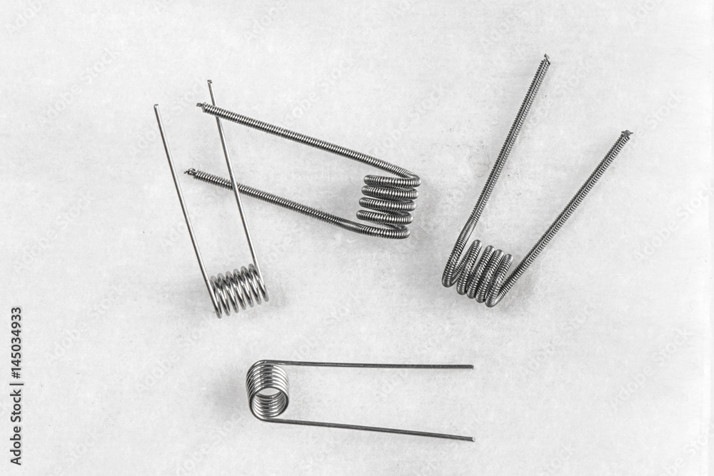 Fototapeta premium Simple and Clapton Coils on white Background, isolated