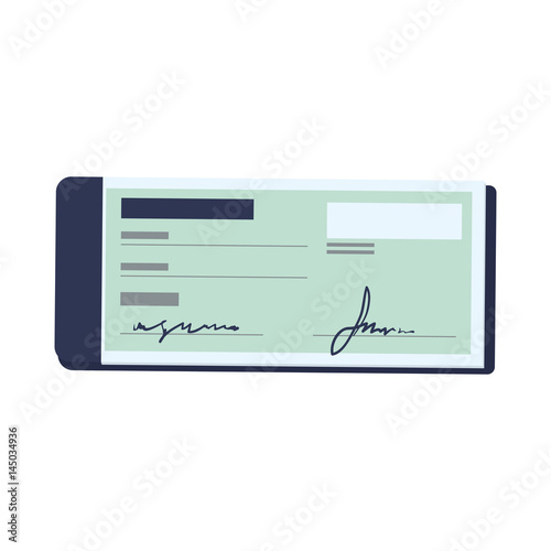 Bank check transaction icon vector illustration graphic design