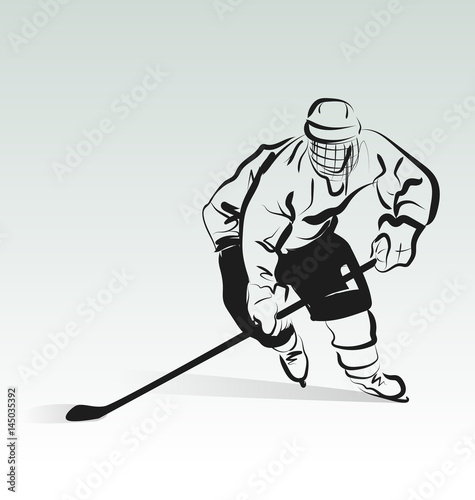 Vector illustration of hockey player