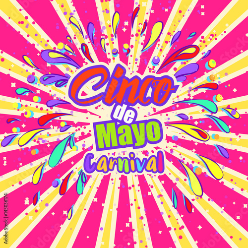 Cinco de Mayo celebration in Mexico, design element. Poster, greeting card or brochure template.