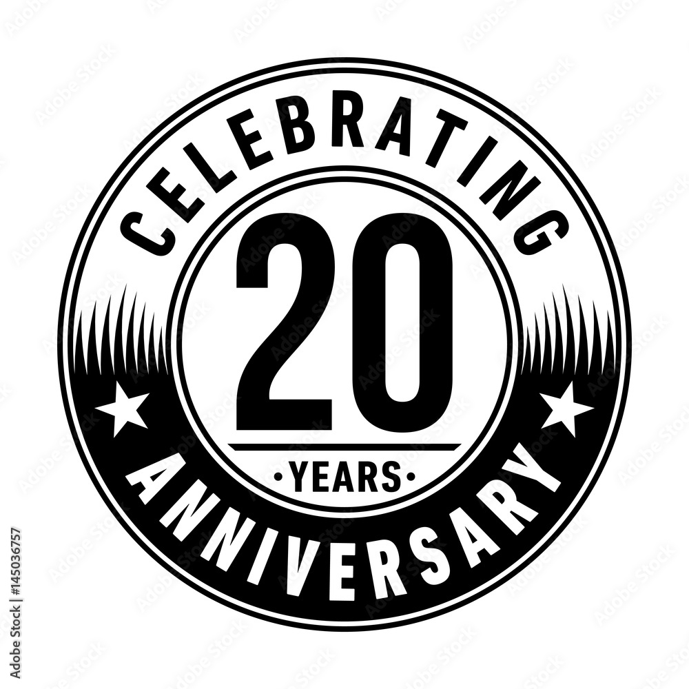 20 years anniversary logo template. Vector and illustration.

