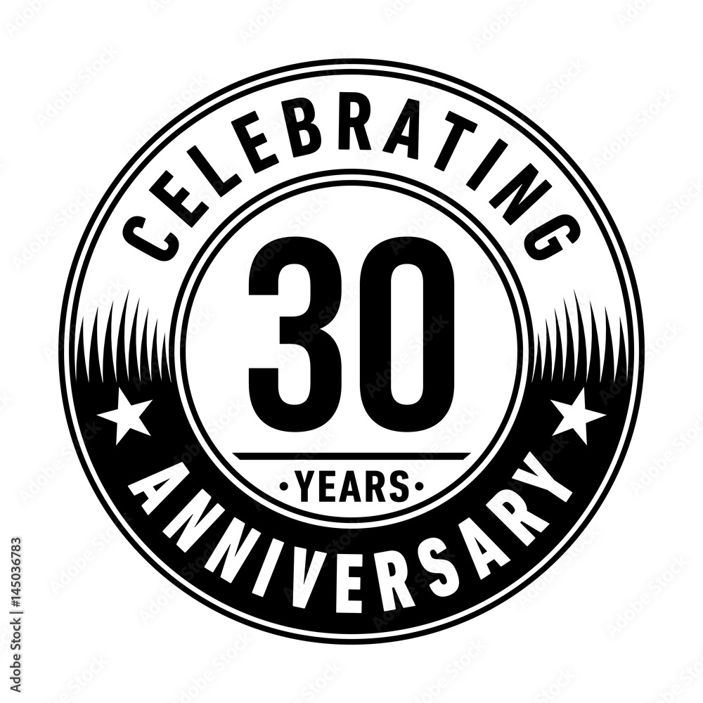 30 years anniversary logo template. Vector and illustration.
