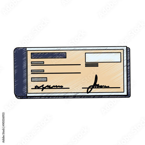 Bank check transaction icon vector illustration graphic design