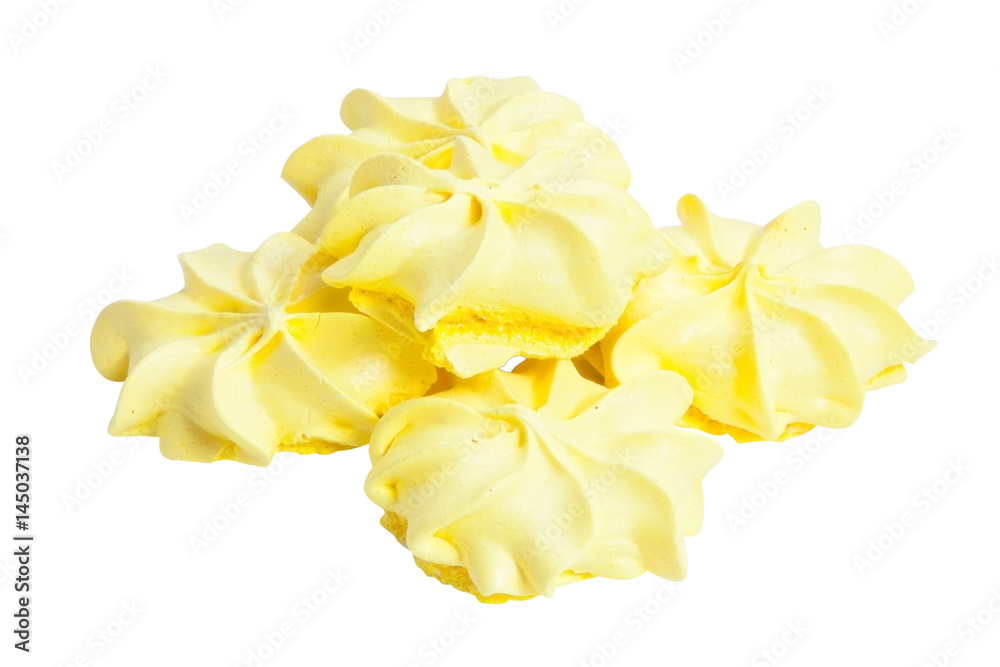 Delicious appetizing meringue isolated on white Delicious appetizing meringue isolated on white