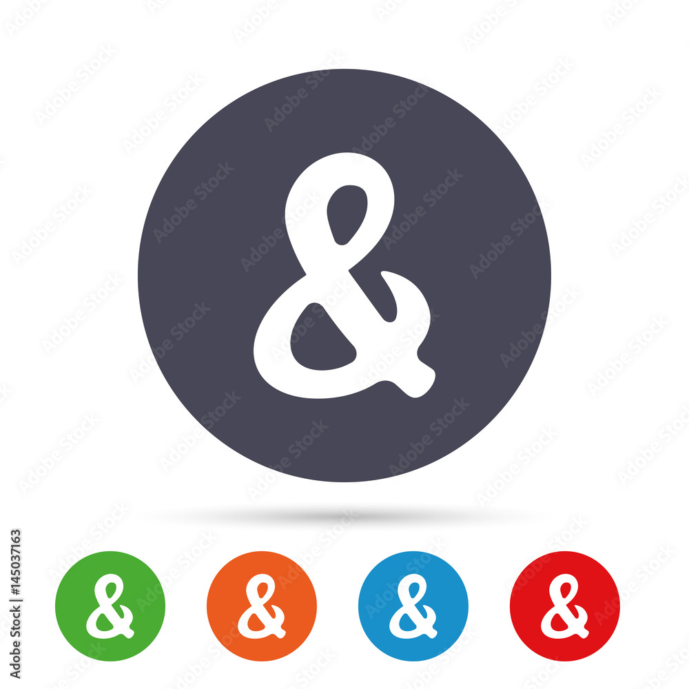 Ampersand sign icon. Logical operator AND. Ampersand sign icon. Logical operator AND.