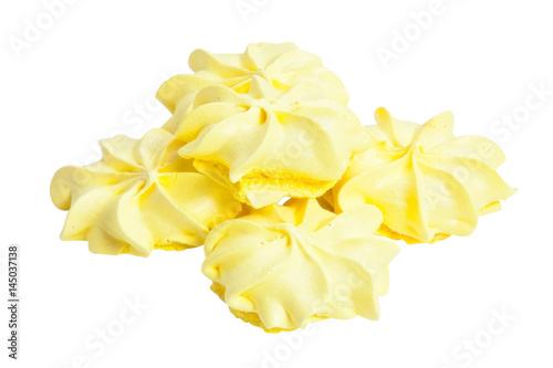 Delicious appetizing meringue isolated on white
