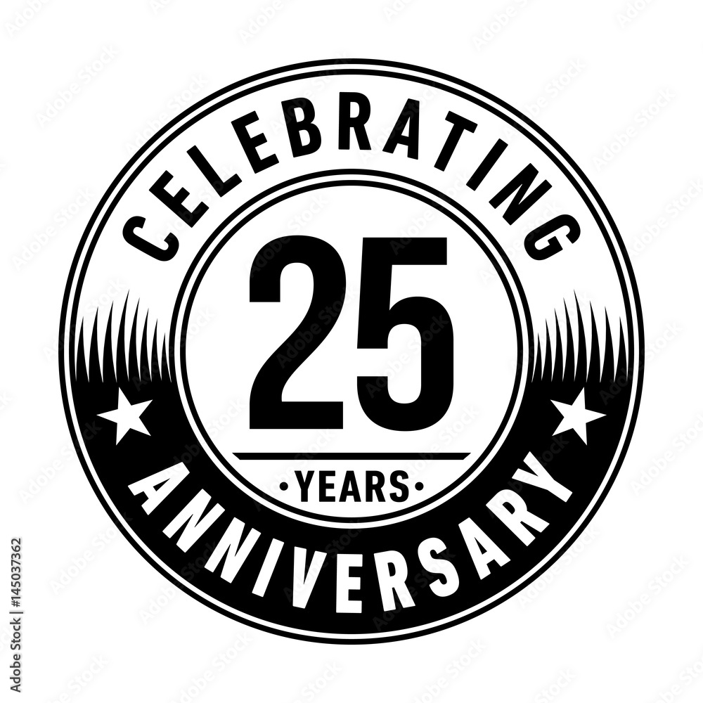 25 years anniversary logo template. Vector and illustration.
