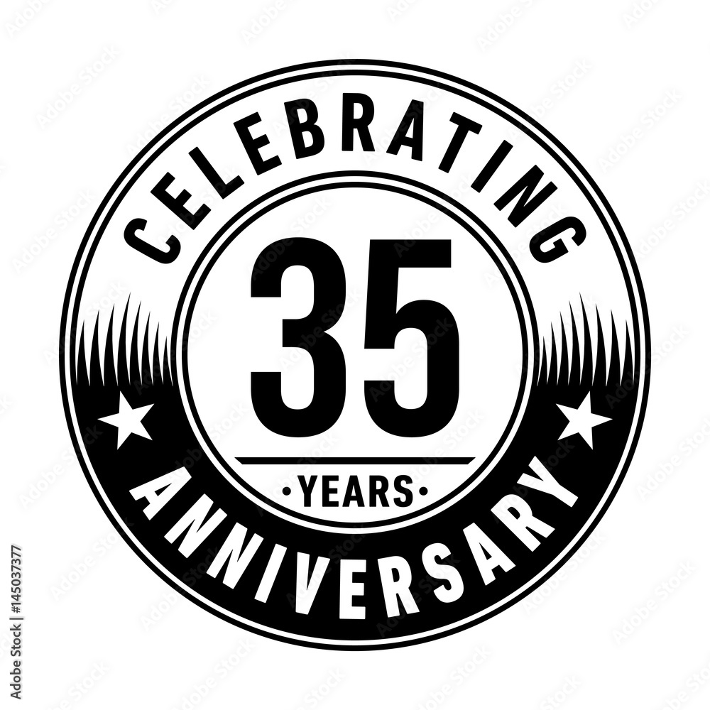 35 years anniversary logo template. Vector and illustration.
